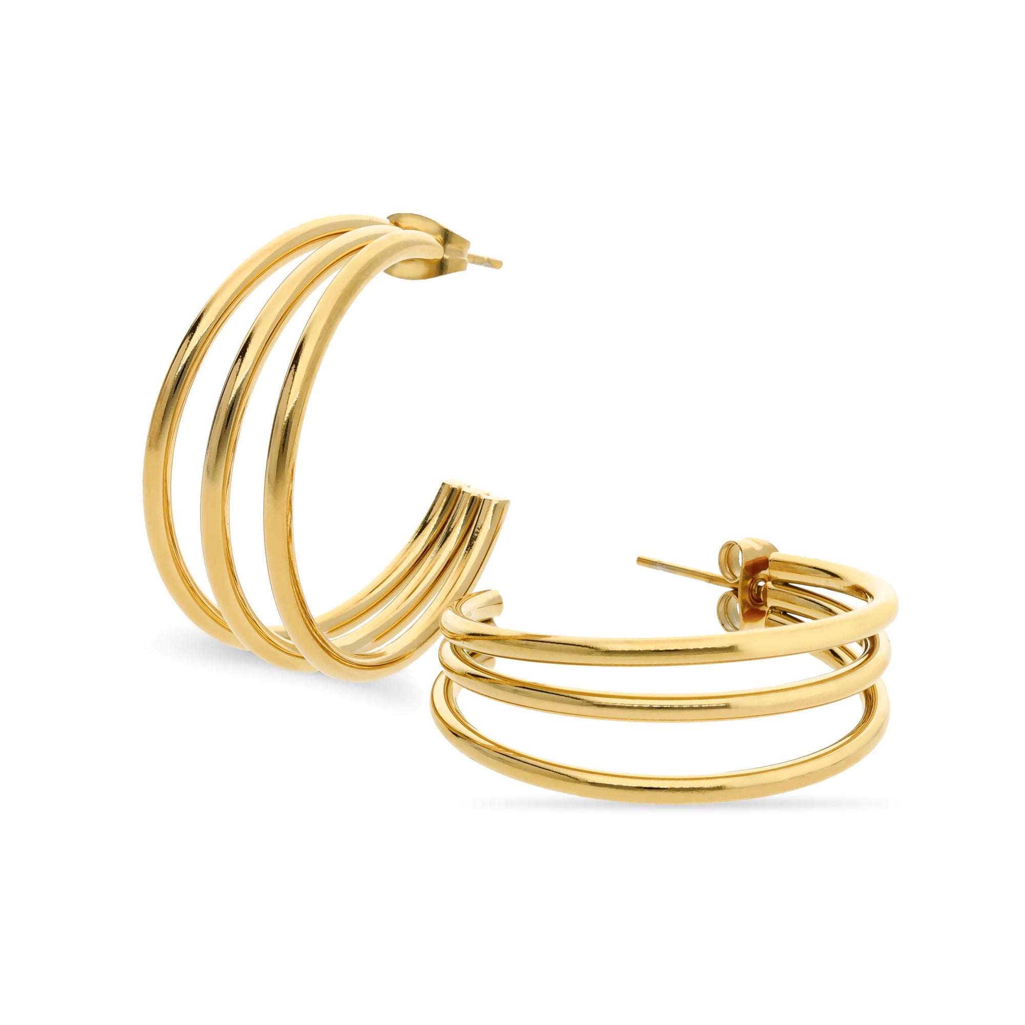 Multilayer earring gold - Stainless steel