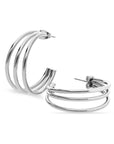 Multilayer earring silver - Stainless steel