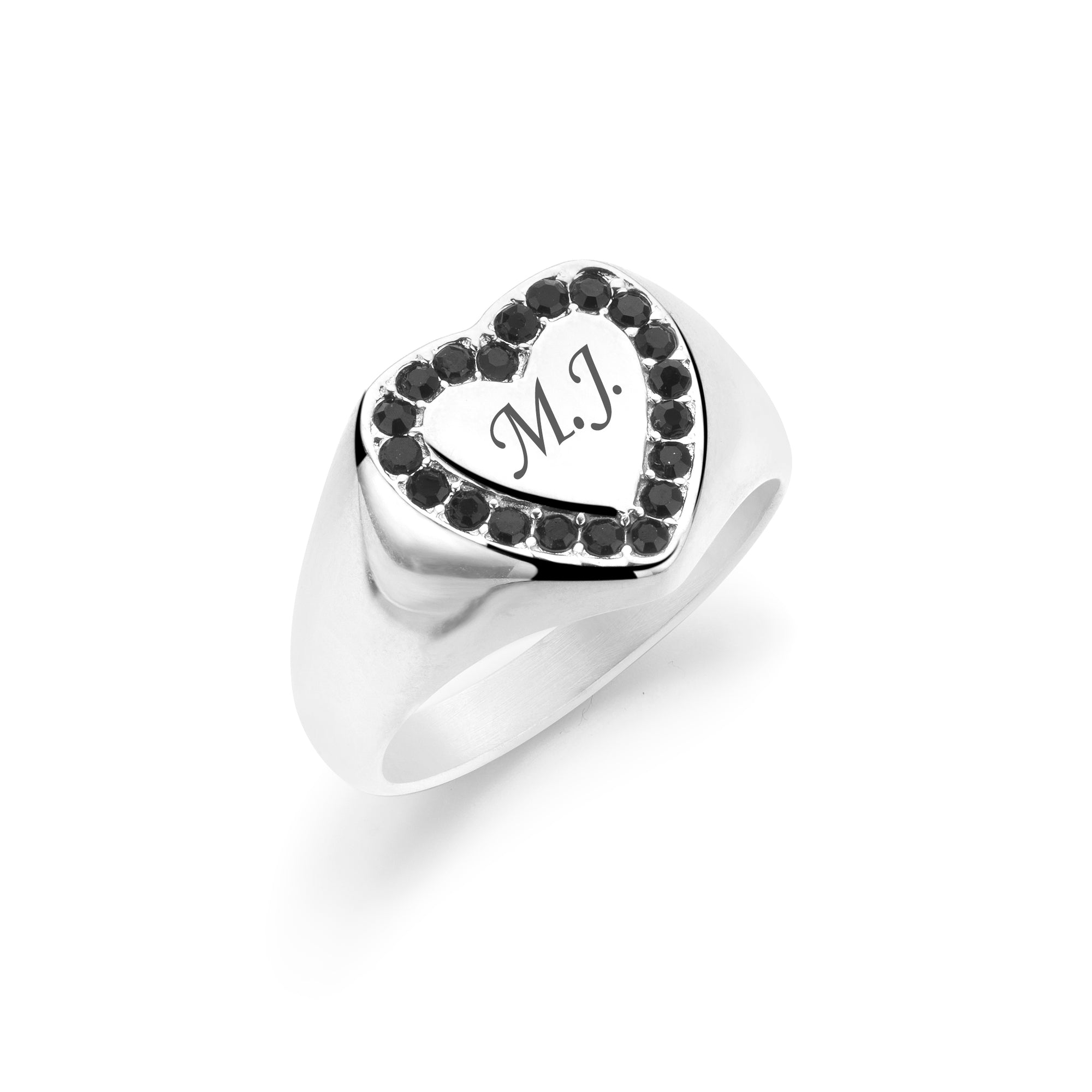 Noir heart silver - Personalized