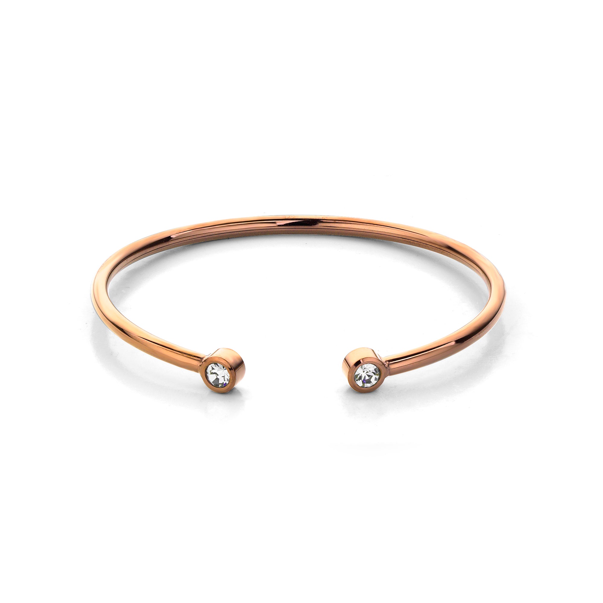 Diamond bangle rosé gold - Stainless steel
