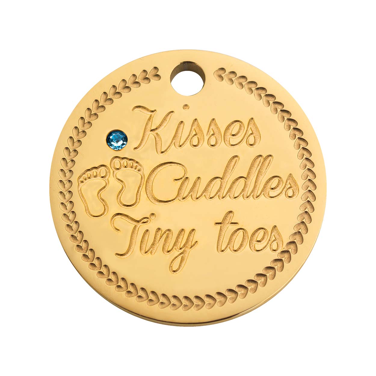 Coin babyfeet blue gold - Personalized