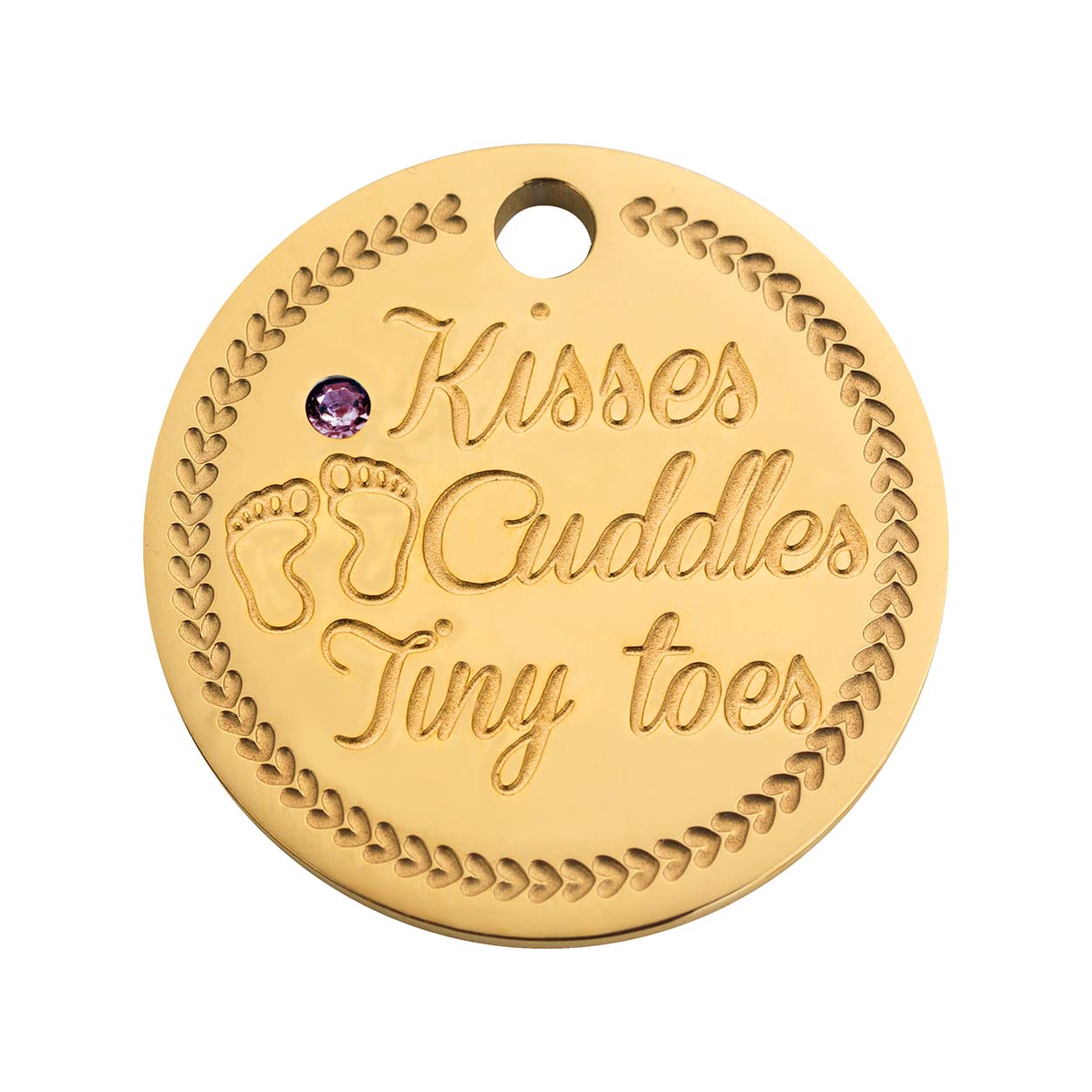 Coin babyfeet pink gold - Personalized
