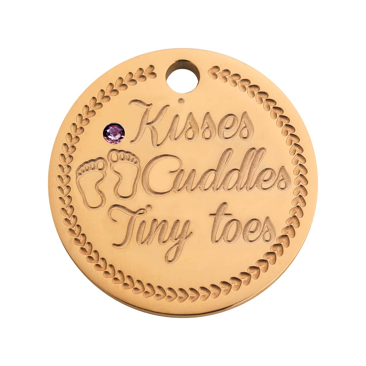 Coin babyfeet pink rosé gold - Personalized