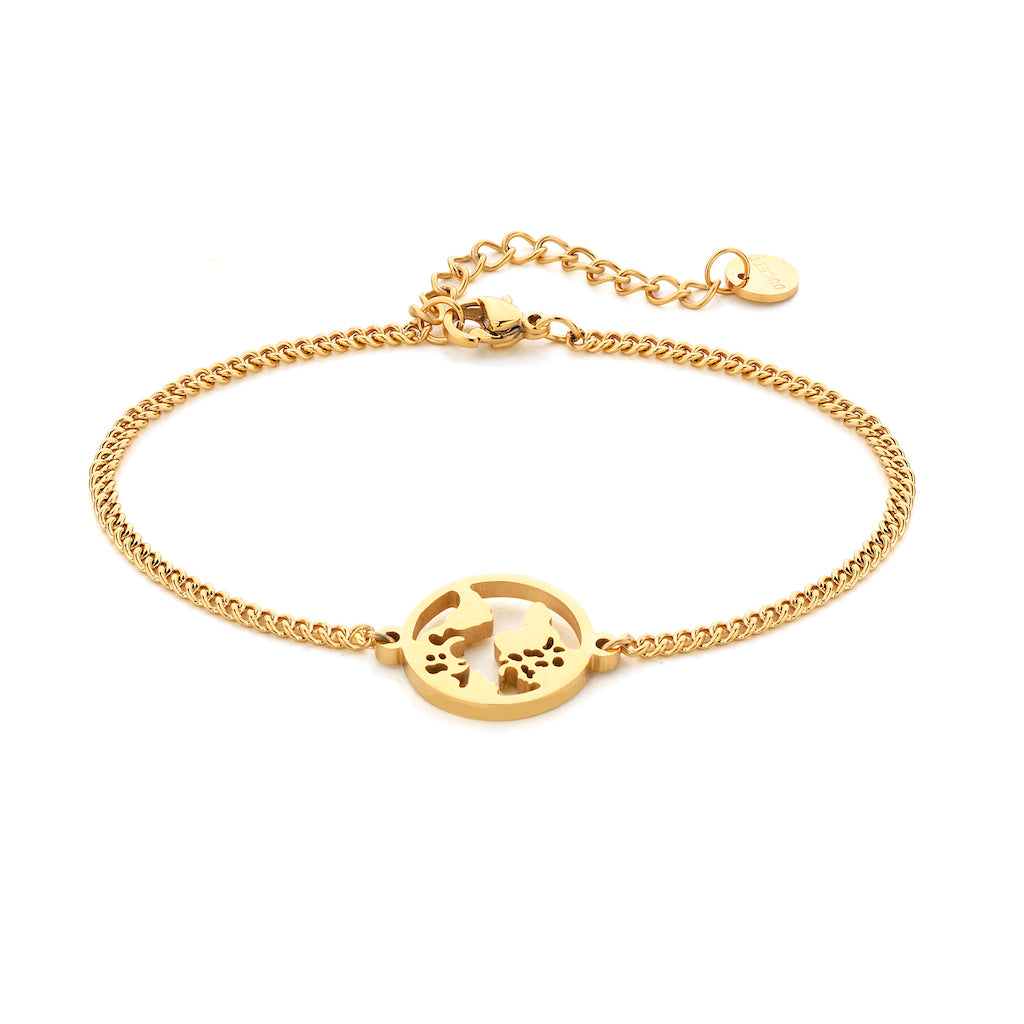 World bracelet gold - Stainless steel