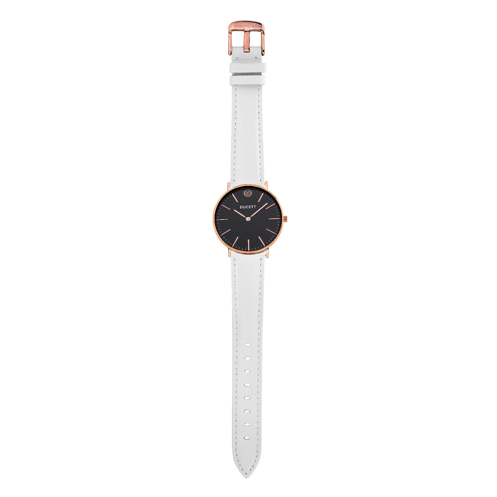 White leather strap rosé gold - Stainless steel