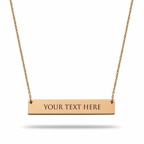 Bar necklace rosé gold - Personalized