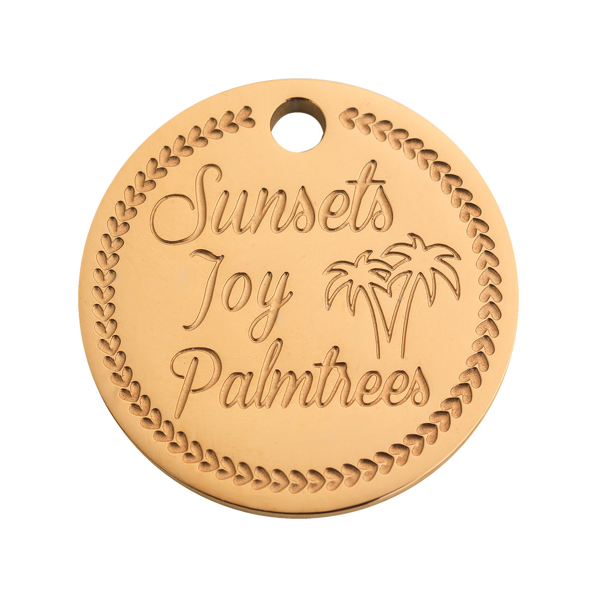 Coin palm tree rosé gold - Stainless steel