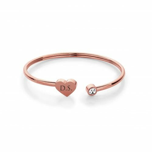 Heart bangle rosé gold - Personalized