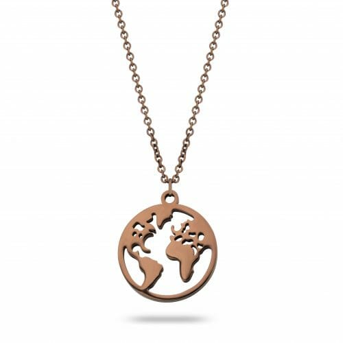 World necklace coffee - Stainless steel